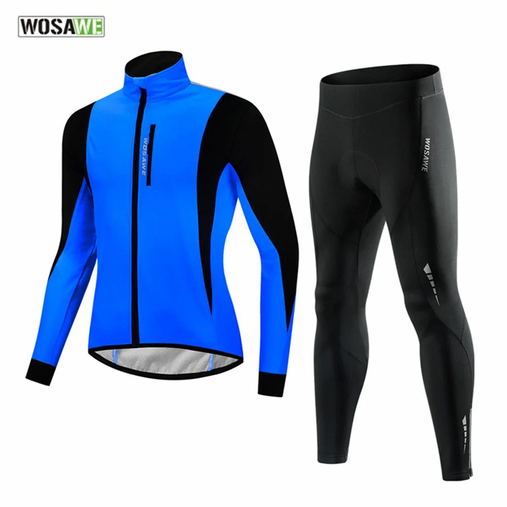 

Men Cycling Jersey Set Long Sleeve Waterproof Windproof Reflective Clothing Sport Mtb Bicycle Uniform