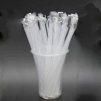 100pcs clear individually wrapped drinking pp straws tea drinks holiday event party straws smoothies jumbo thick straw