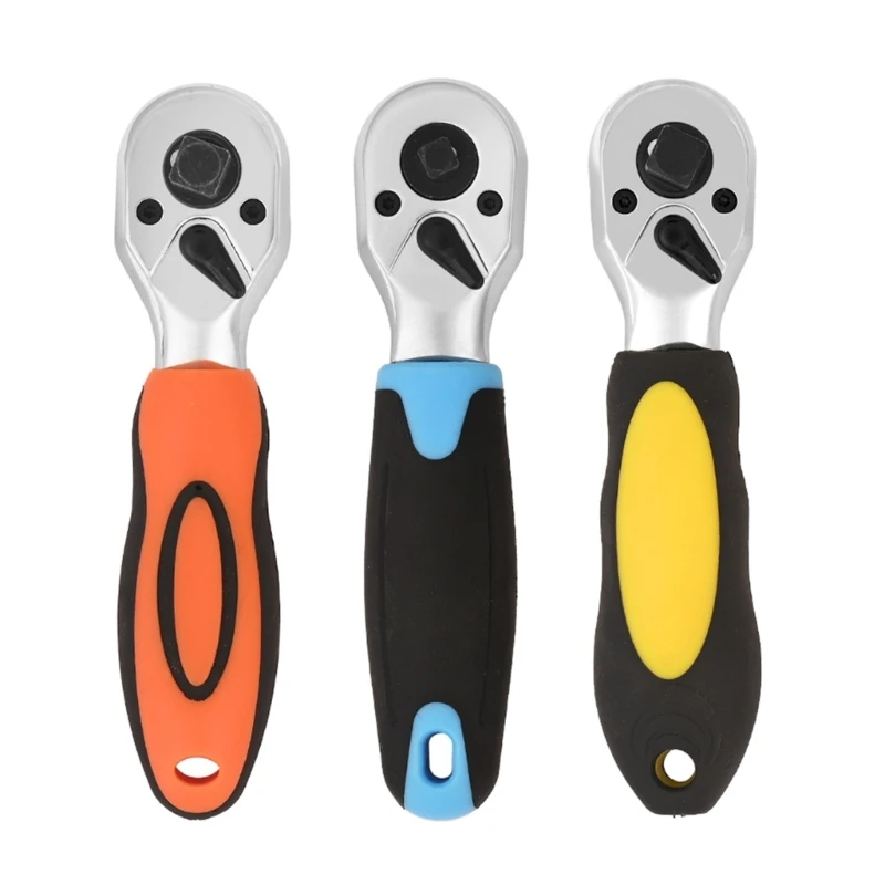 

Compact 72-Tooth Dual-Head Ratchet Wrench Hardened Chrome-Vanadium Alloy Steel for 1/4" 3/8" 1/2" Socket Wrench Straight