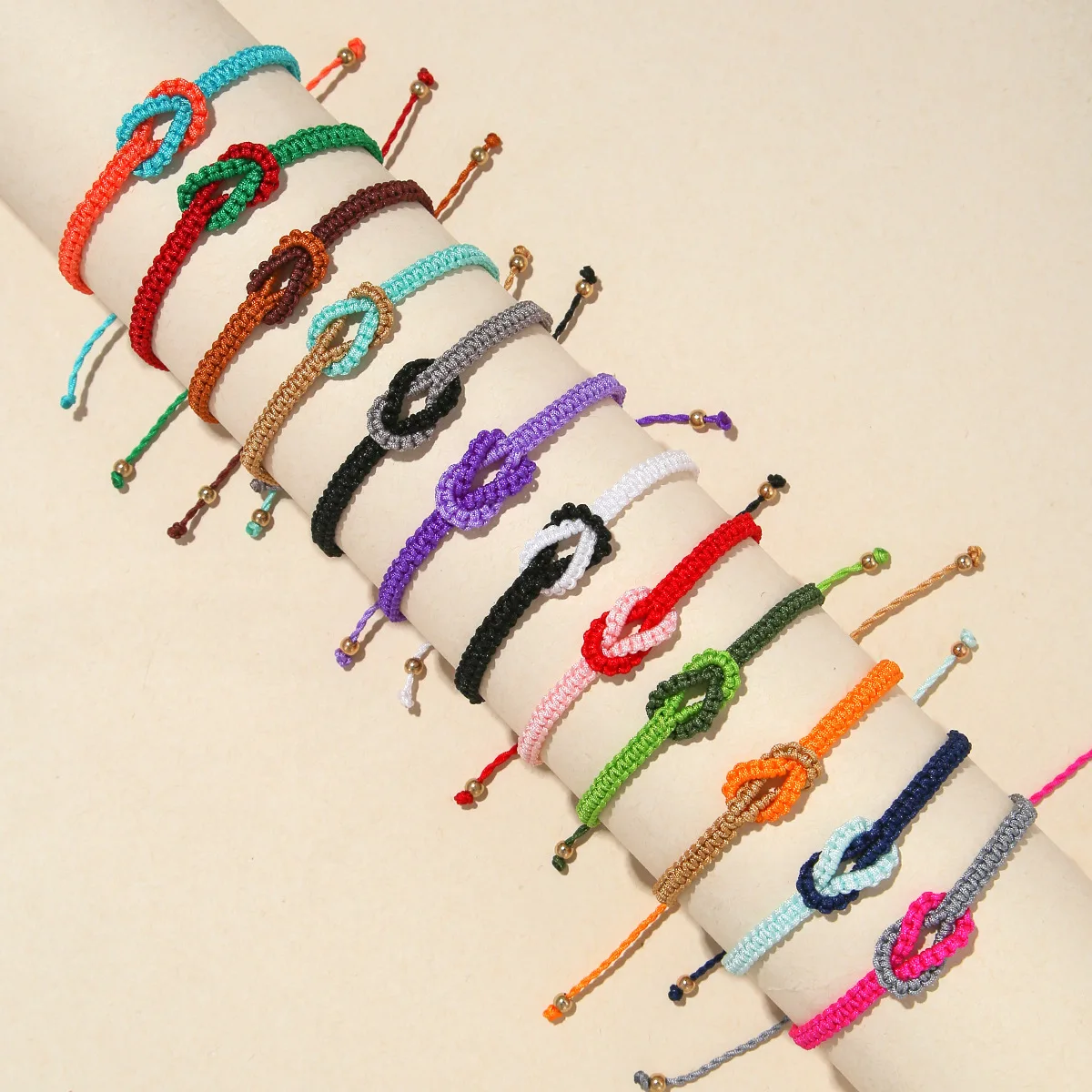 

2023 Trendy Handmade Woven Double Colors Love Knot Bracelet Women Men Friendship Couple Lucky Bracelet for Women Jewelry