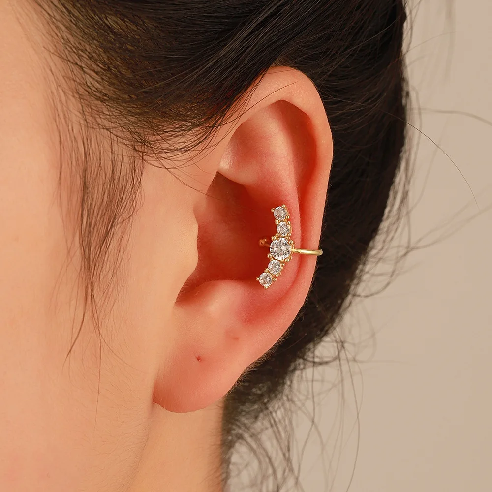

1PC Punk Metal Crystal Ear Cuff Ear Clip for Women No Pierced C Shape Geometric Small Earcuff Ear Wrap Earcuff Clips Jewelry