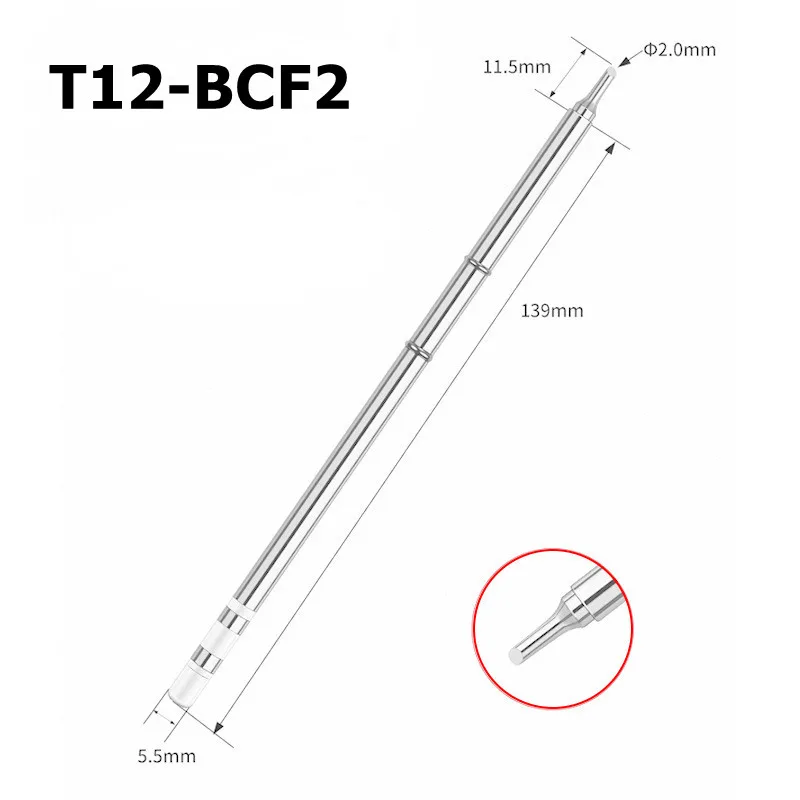 T12 Soldering Solder Iron Tips T12BCF2 Iron Tip For Hakko FX951 STC AND STM32 OLED Soldering Station Electric Soldering Iron