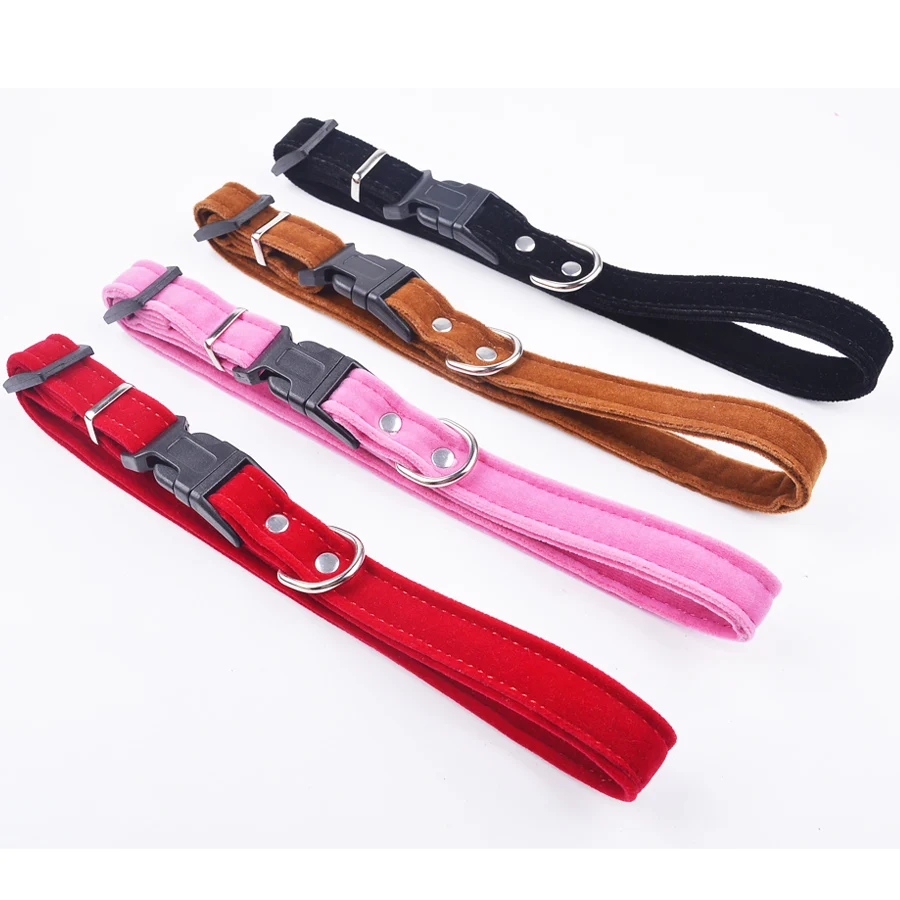 Набор замшевых ошейников для маленьких собак Мягкие ошейники красного черного