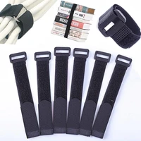 5pcs nylon reverse buckle magic hook loop fastener tape cable ties strap sticky line finishing straps black 2cm width