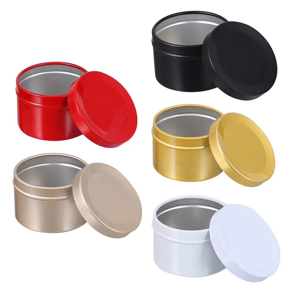

5 Pcs Aromatherapy Tea 50ml Candle Containers Scented Candle Cups Christmas Candle Jar Metal Tins Cosmetic Jar