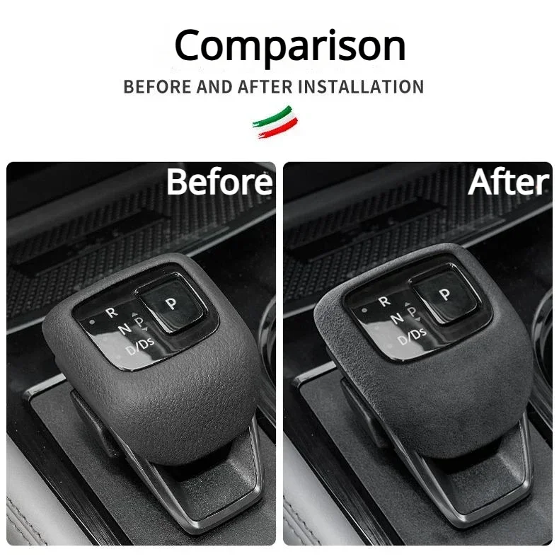 이jom Nissan X-Trail 2021-2022 Alcantara Suede Wnętrze samochodu Gałka dźwigni zmiany biegów Pokrywa ochronna Naklejka Listwy Akcesoria