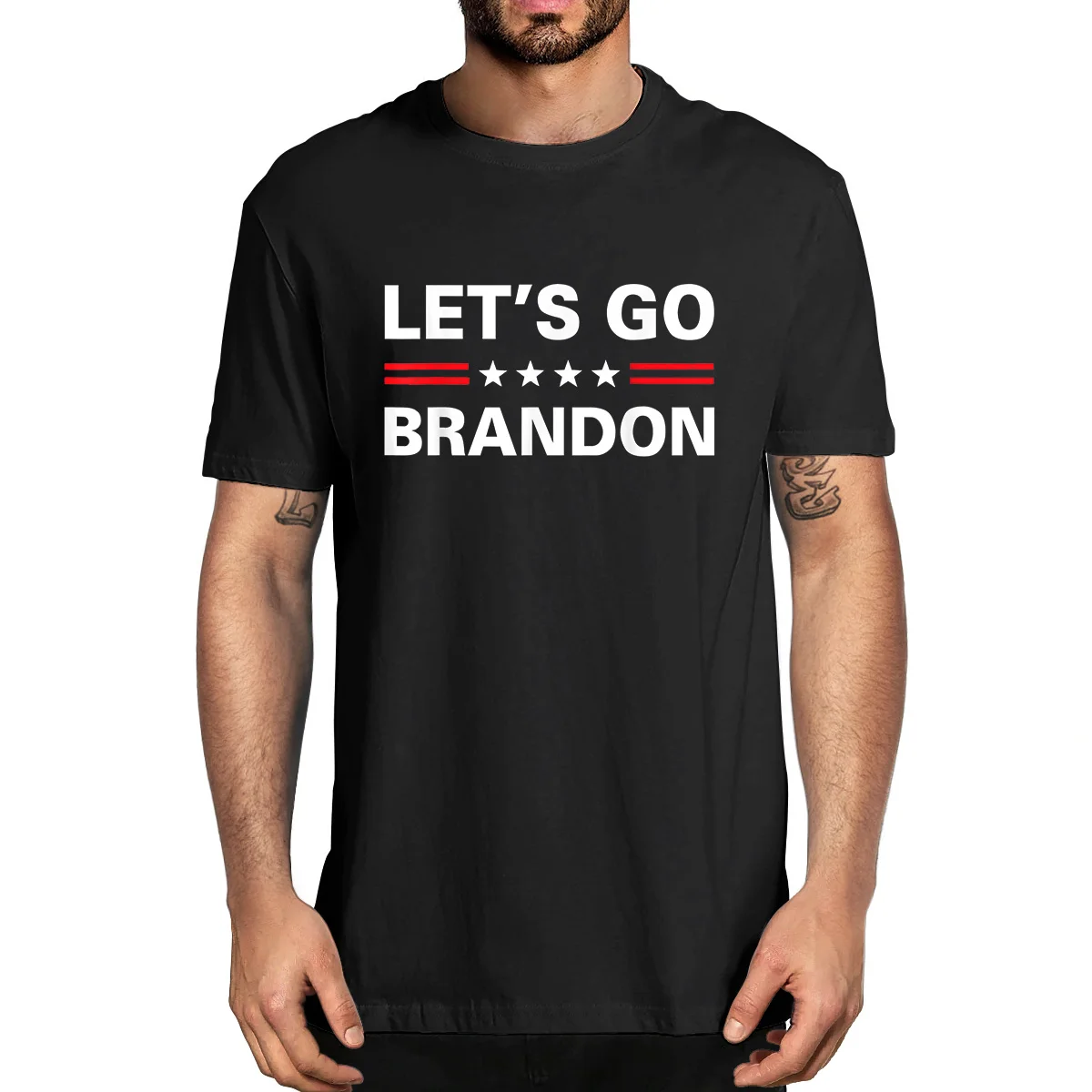 

Let’s Go Brandon Conservative US Flag Gift 100% Cotton Summer Men's Novelty Oversized T-Shirt Women Casual Streetwear EU Tee