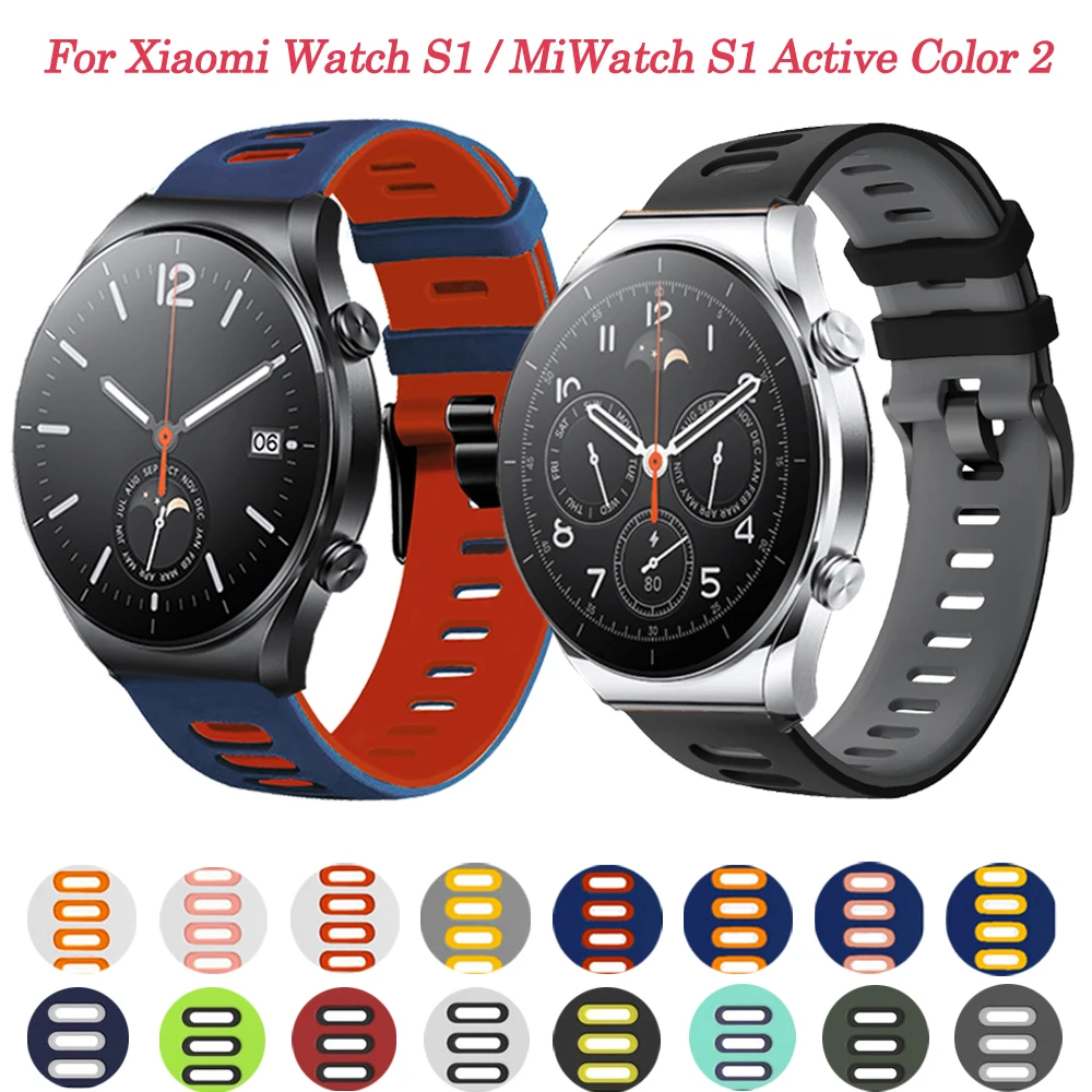 

20 22mm Silicone Belt Strap For Xiaomi Watch S1/Global Version Correa Watchband Bracelet For Mi S1 Active Smartwatch Accessories