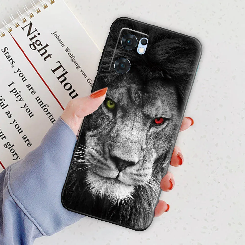 Чехол для OPPO Find X5 Lite CPH2371 милый модный защитный чехол с животными черная