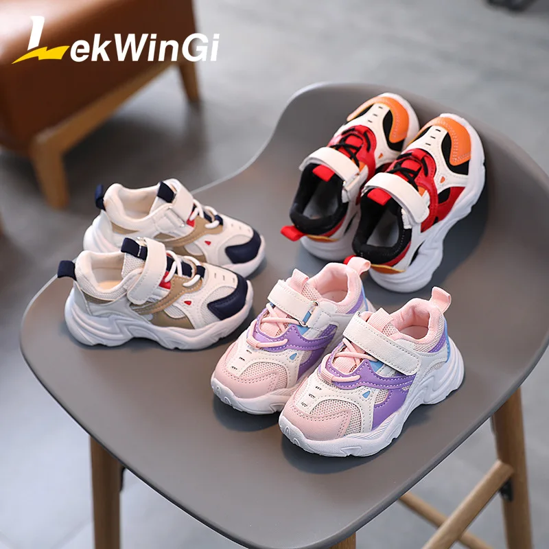 

Size 21-30 Girls' Child Shoe Boy Sport Sneakers Lightweight and Wear-Resistant with Hook Loop Boy Child Shoe zapatillas niño