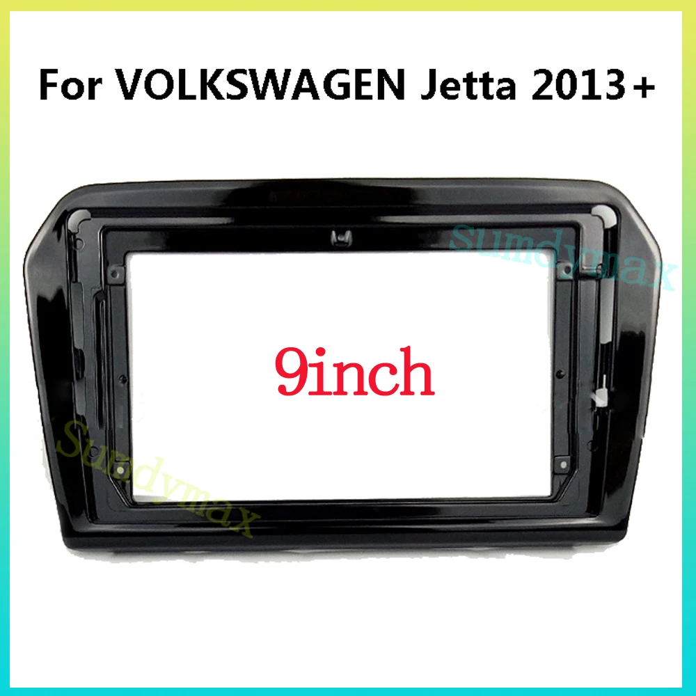 Фото Рамка для автомобильного радио 9 дюймов для VOLKSWAGEN VW Jetta 2013 2014 -2017, Центральный держатель консоли, установка, автомобильный мультимедийный плеер, лицевая панель №1