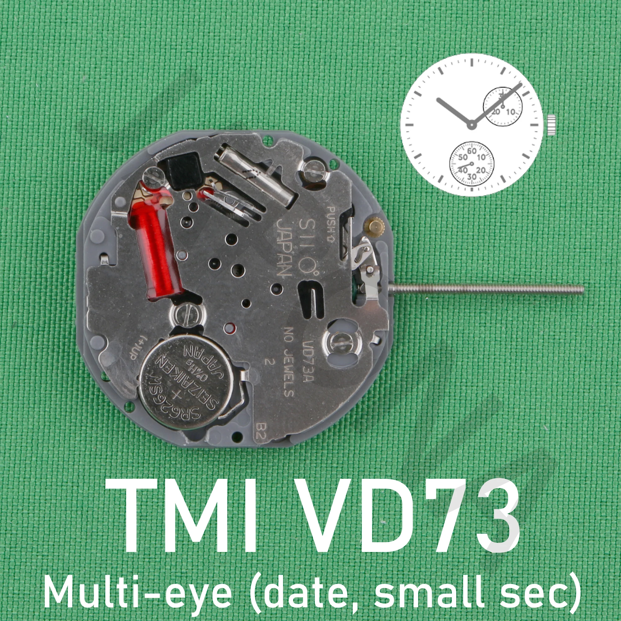vd73 movement TMI VD73A japan movement ligne quartz movement 2 Hands Multi-eye Movement  small second and data hands