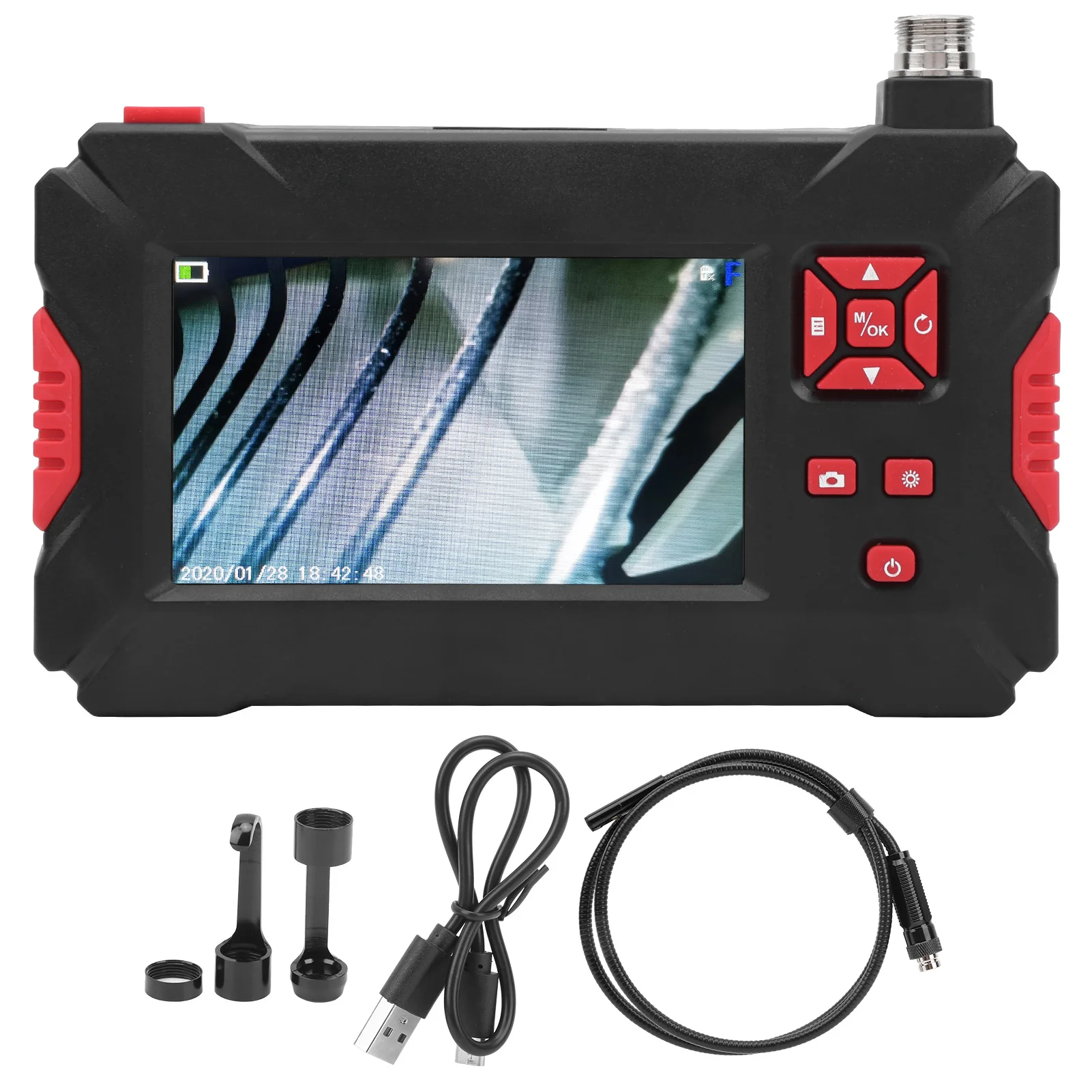 

P30 Dual Lens Industrial Endoscope 8mm 1080P Inspection Camera 4.3in LCD Screen Borescope With Adjustable Light