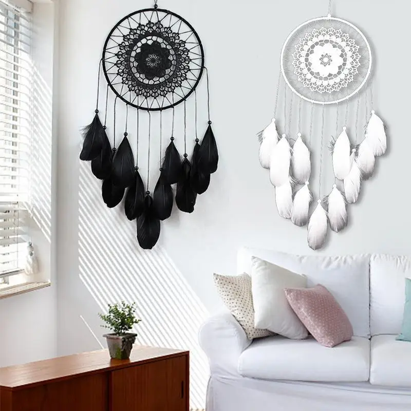 

New Dream Catcher Room Decor Feather Weaving Catching Up The Dream Indian Style Dreamcatcher Wind Chimes Wall Hanging