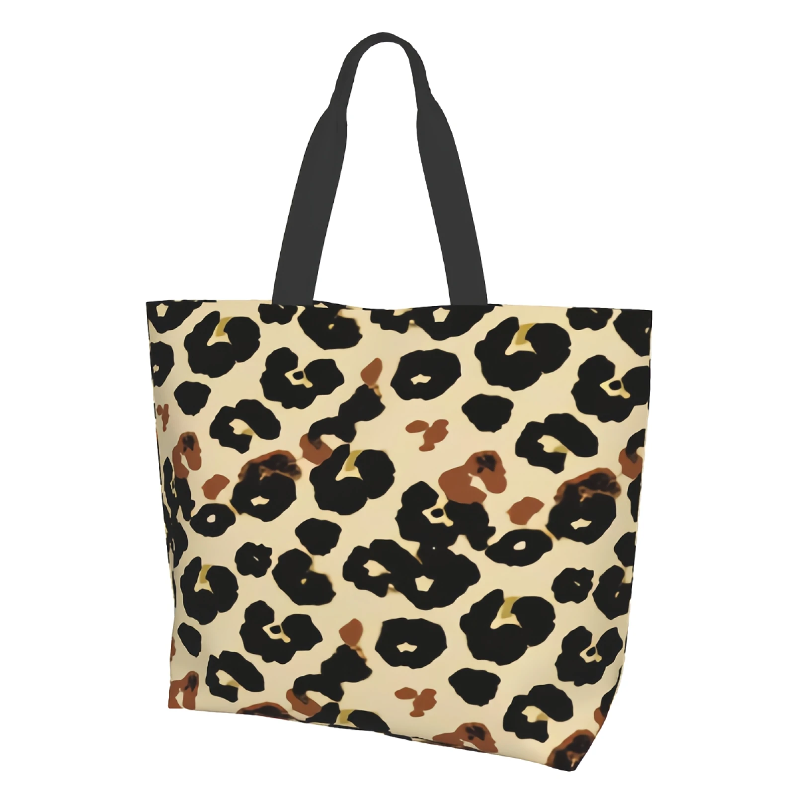 

Векторные животные кожаная текстура Леопардовый принт сумки-шопперы для женщин многоразовые продуктовые сумки большая сумка для покупок