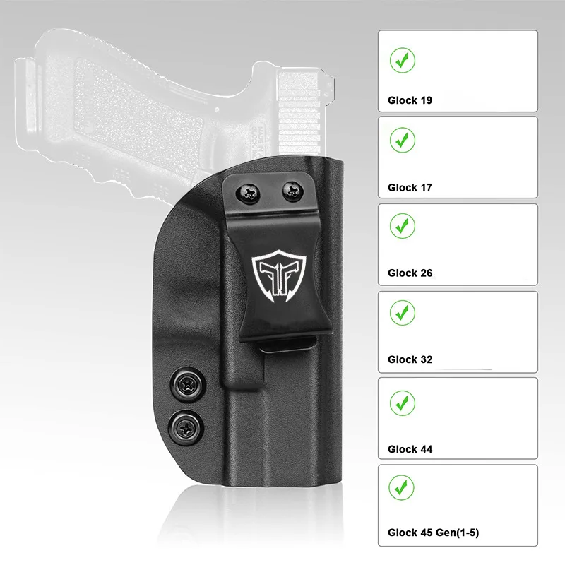 Кобура Kydex для Glock 19 19x 25 30s 44 45 17 26 (Gen 1-5) / 22 23 27 31 32 33 3-4) CZ P10