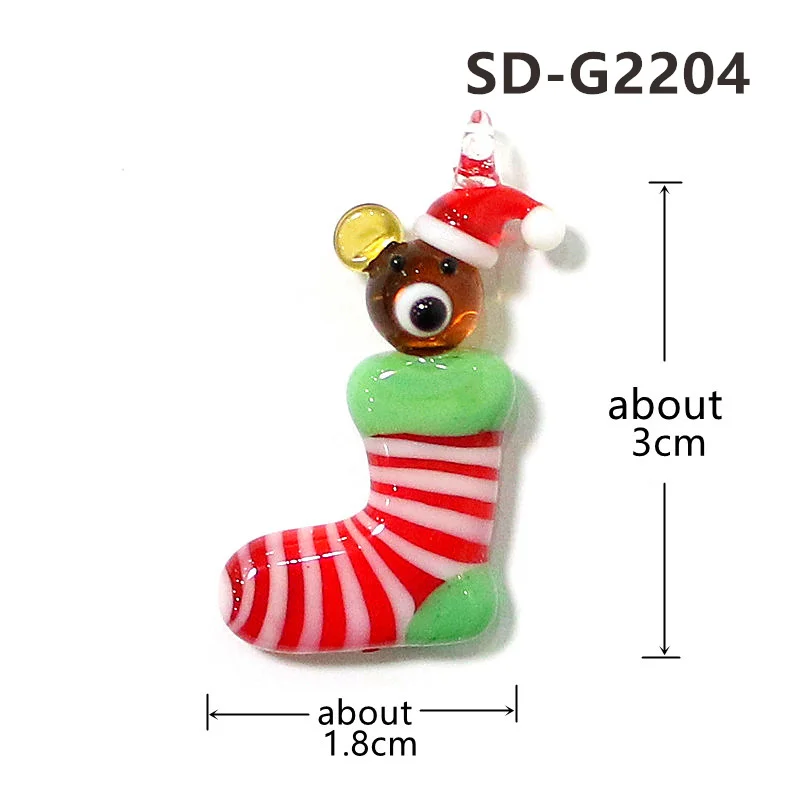 

2 шт. стеклянные рождественские шармы JSSMTLP