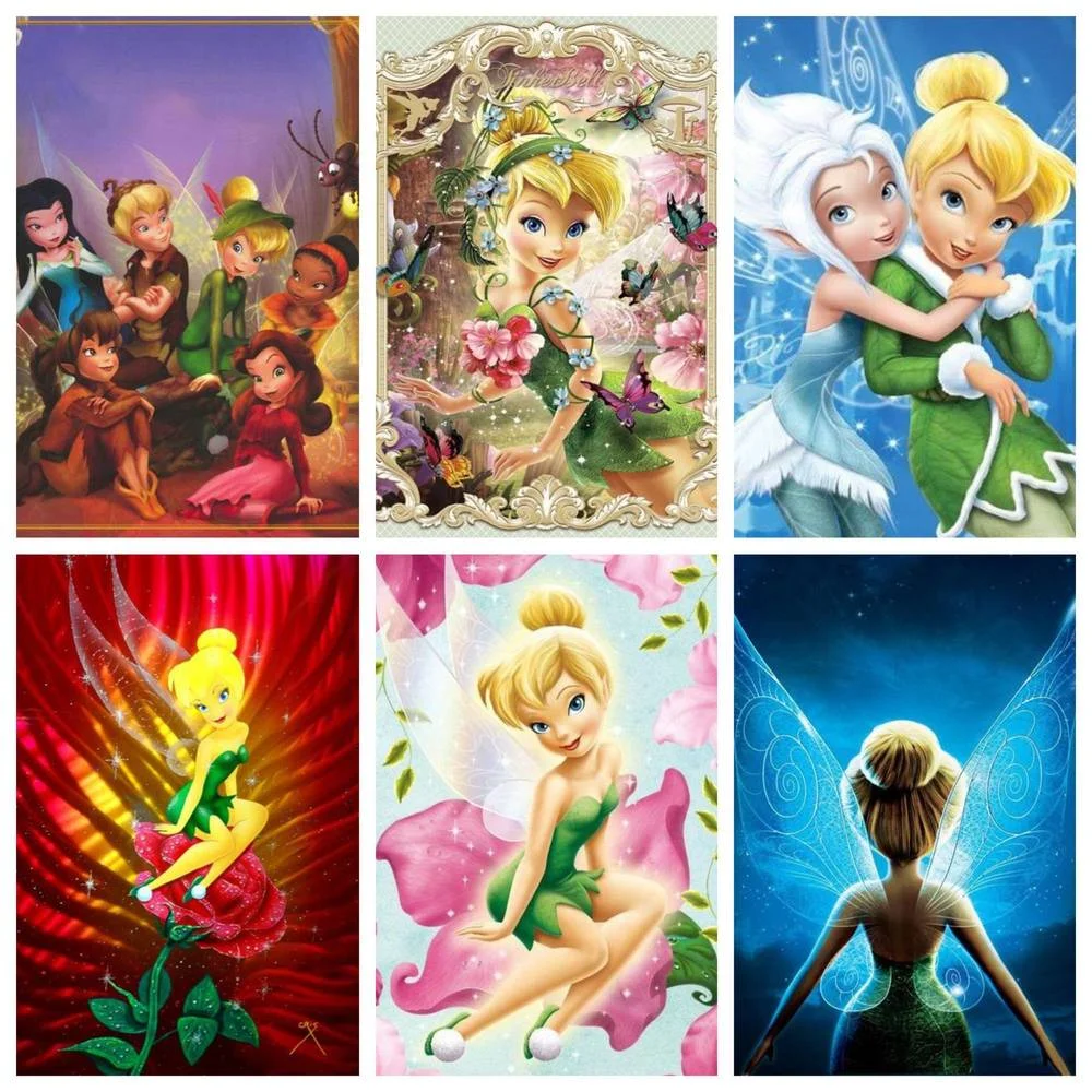 

Набор для алмазной вышивки «сделай сам» Disney, Набор для вышивки крестиком с мультяшным рисунком Tinkle, инкрустированная вручную, детское домашнее настенное украшение