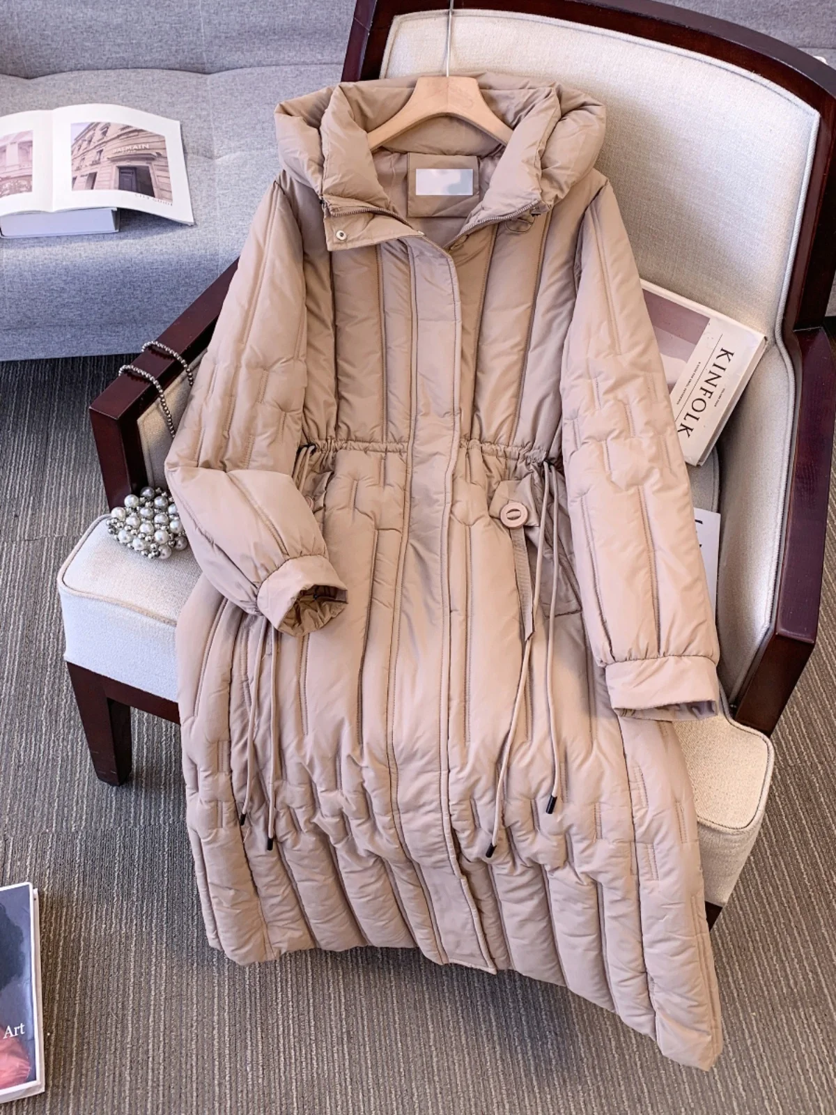 Ankela Красная пуховая куртка на хлопковой подкладке для женщин зима 2023 новые