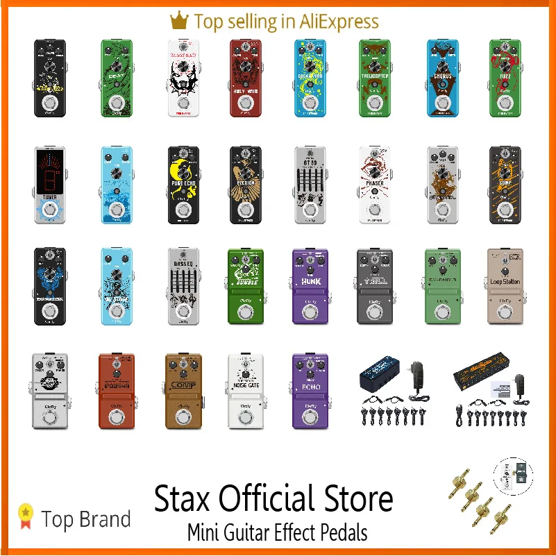 

Clefly Guitar Effect Pedals Noise Gate Distortion Overdrive Delay Flanger Phaser Chorus Compressor Analog Series Pedals