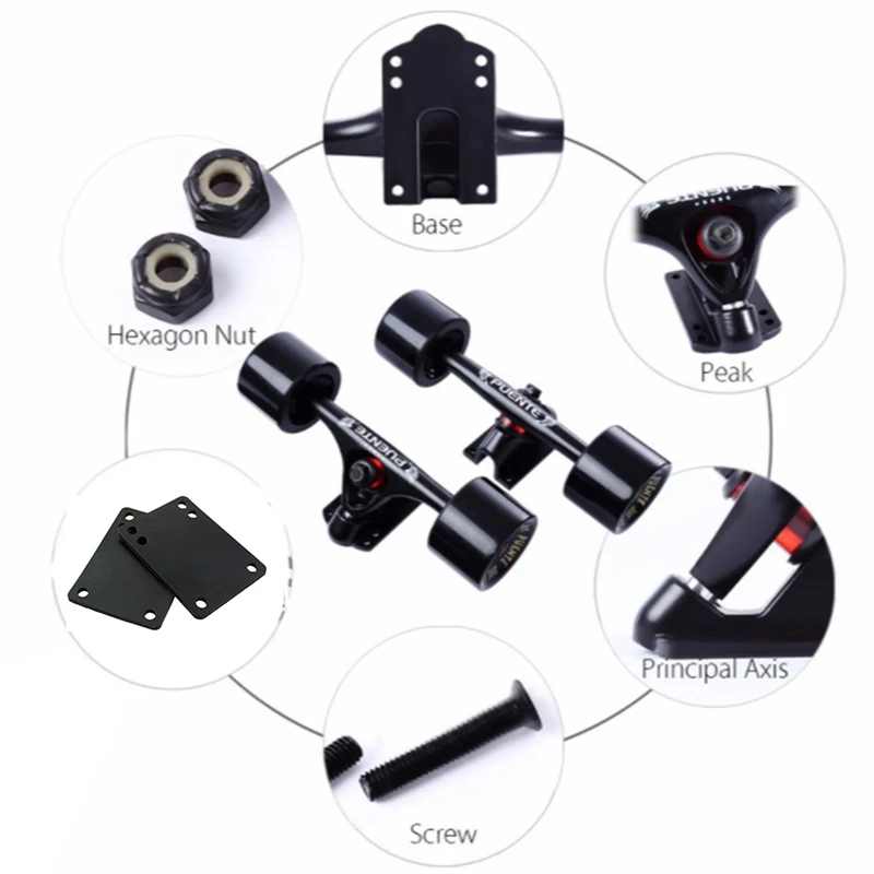 PUENTE Longboard Truck из алюминиевого сплава 2 шт. скейт-грузовик с большими колесами 70 мм