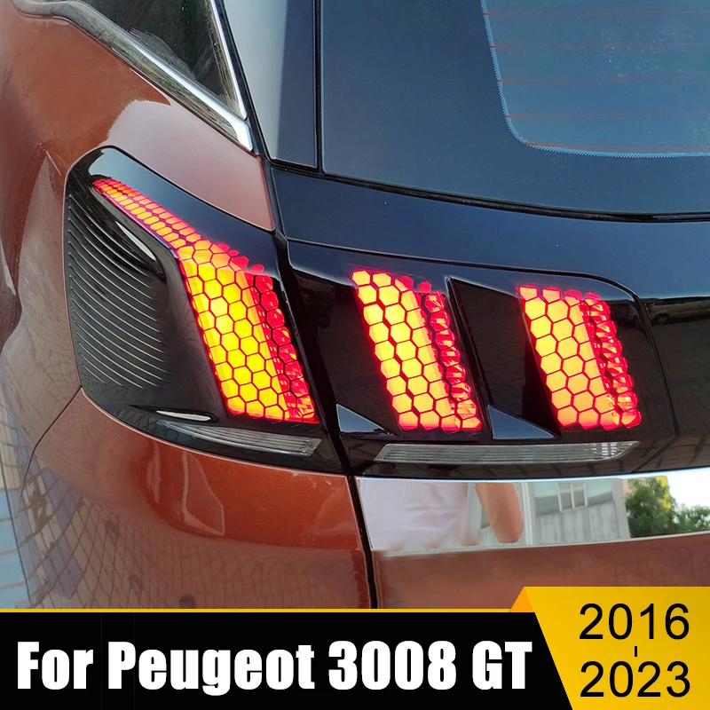 

For Peugeot 3008 GT 2016 2017 2018 2019 2020 2021 2022 2023 Hybrid Car Rear Lamp Honeycomb Decoration Wrap Cover Film Stickers