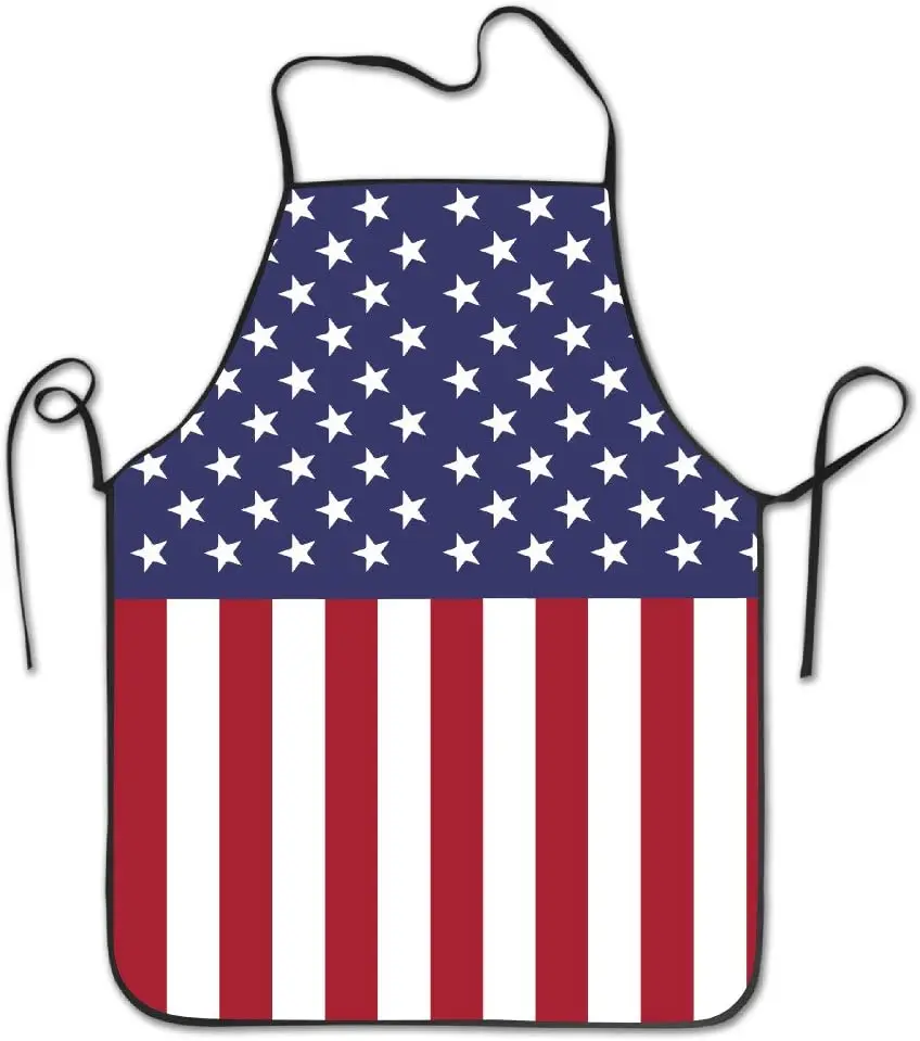 

Womens American USA Flag Kitchen Cooking Chef Baking Apron with Adjustable