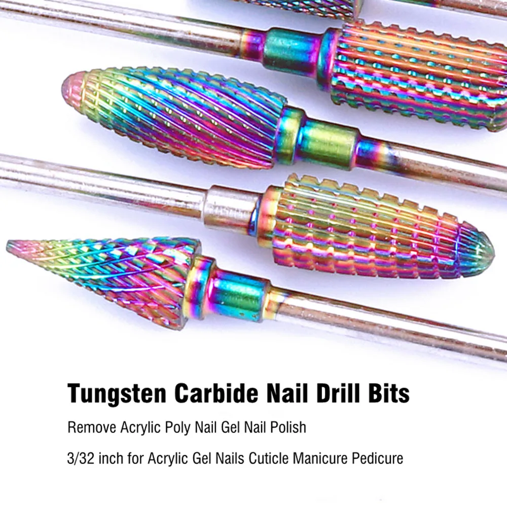

Tungsten Nail File Bits Carbide Milling Cutters Large Cone Safety Bits Nail Cuticle Bits for Manicure Polishing Pedicure
