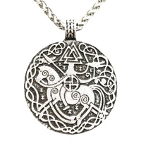viking warrior on horse odin valknut symbol loki amulet talisman mens necklace