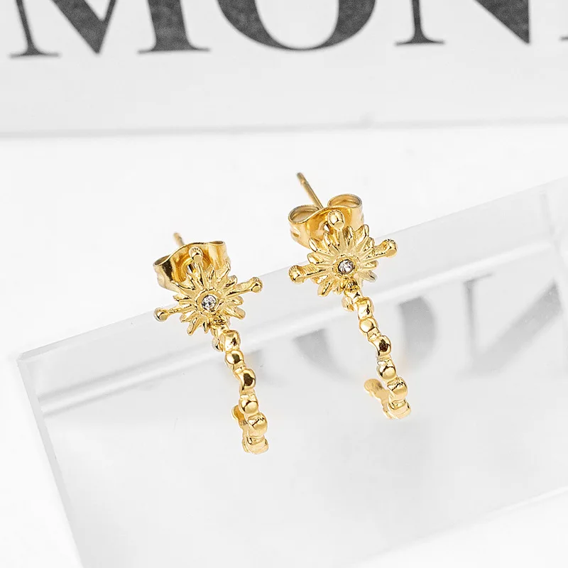 

Женские серьги-гвоздики из титановой стали, в форме звезды