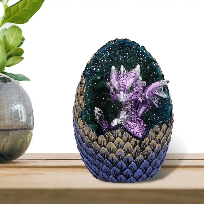 

Статуя Дракона из смолы, дракон, искусственное яйцо дракона, сверкающая Коллекционная Статуэтка дракона, статуэтка для мальчиков