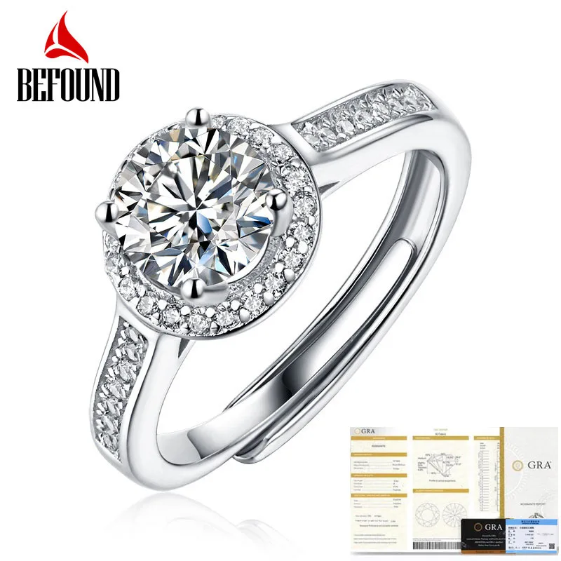 

1 сt 2 сt 3 сt кольцо Moissanite 925 Серебряное блестящее круглое цирконное кольцо для женщин роскошное обручальное кольцо