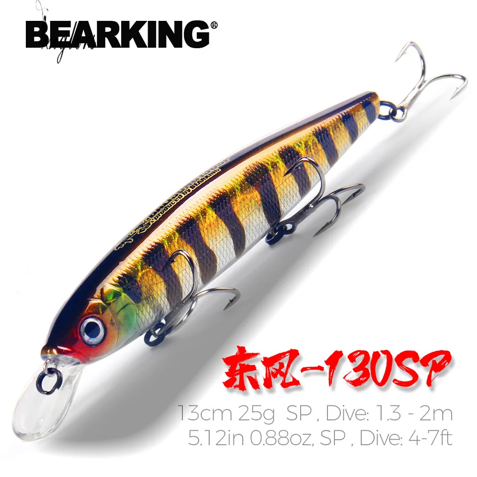 

BEARKING 1Pcs Minnow Fishing Lures Floating Hard Bait 13cm 25g Artificial Bait Wobbler Crankbait Carp Perch Pesca Fishing Tackle