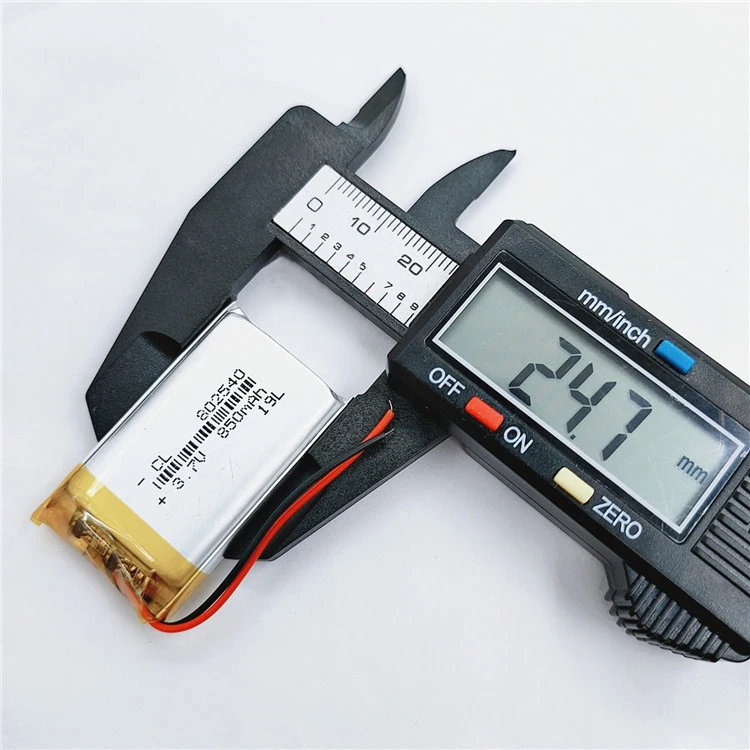 Фото Литий-полимерный перезаряжаемый аккумулятор 3.7V 800mAh 802540 с разъемом PH2.0/XH2.54, модель 082540, для GPS-трекеров для животных и электронных термометров №2