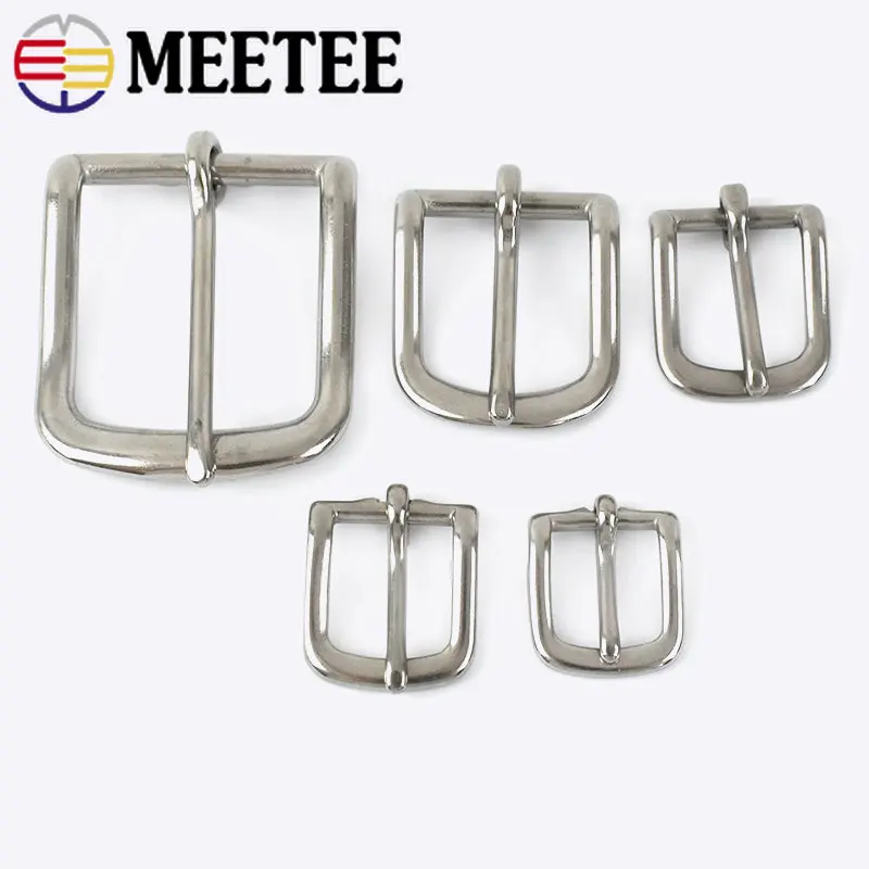 

Meetee 2/4pc ID16-39mm Stainless Steel Pin Belt Buckle Apparel Bags Strap Buckles DIY Luggage Leather Crafts Decoration Material