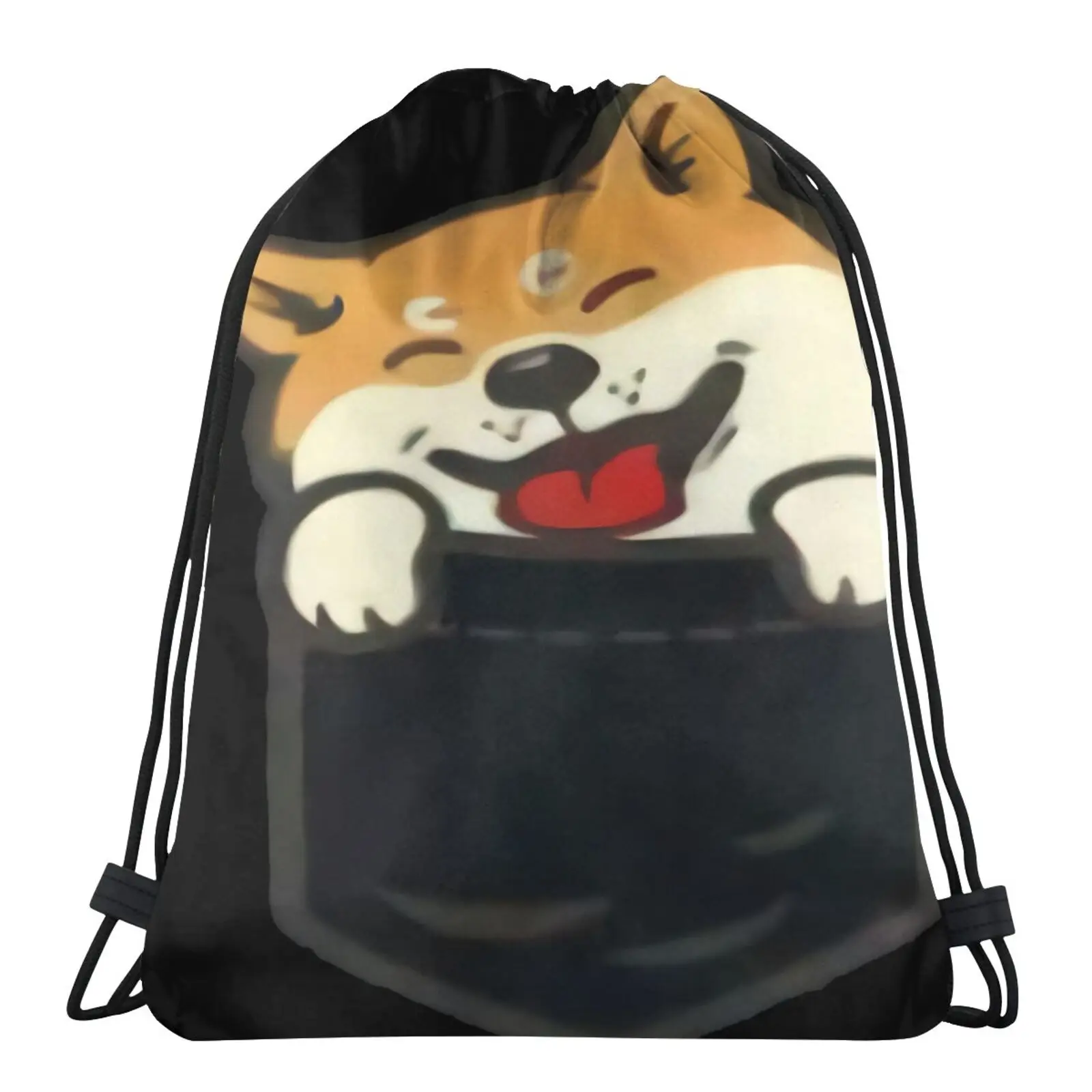 

Рюкзак унисекс на шнурке, с собакой-владельцем Сиба-ину