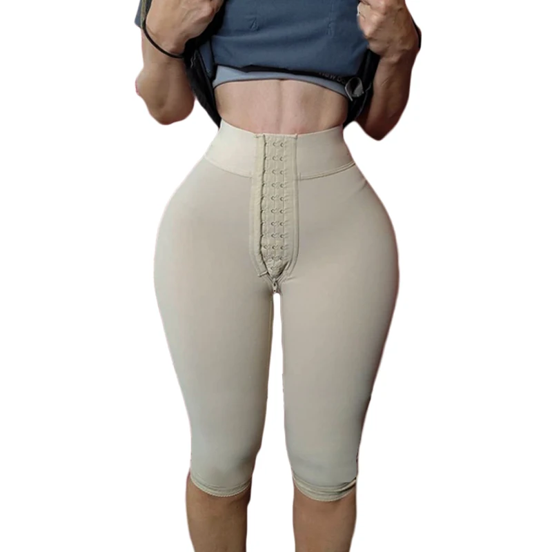 Front Closure Hourglass Bodyshaper High Compression Shorts Butt Lifter Body shaping pants with big hips and hips over knees