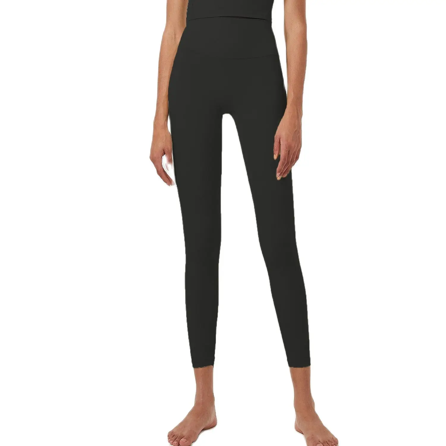 

2022 Summer New Yoga Legging Women Fitness High Waist Sport Pant Lycra Fabric Soft Breathable Push Up Tights Gymwear Black