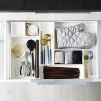kitchen drawer storage box transparent multifunctional cabinet fork cloth cosmetic divider whitebox desktop spice home organizer