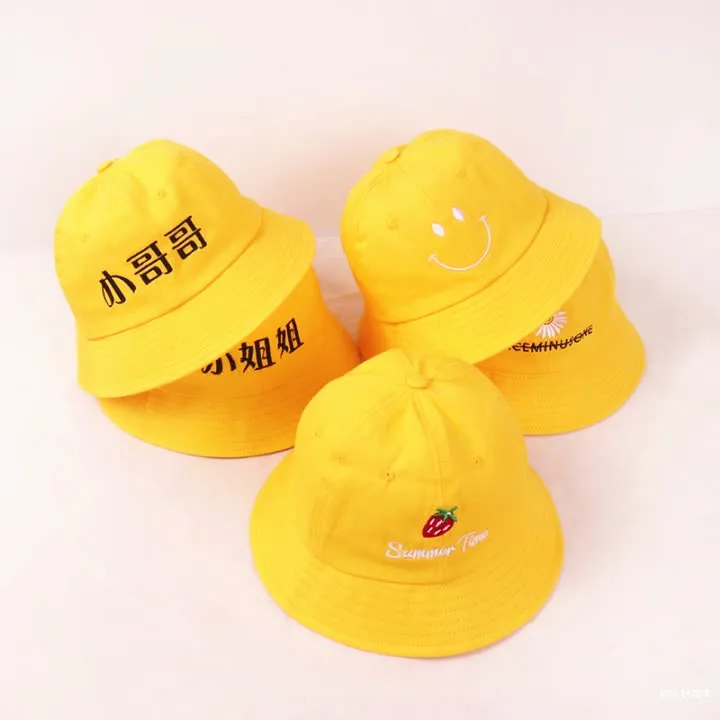 Custom logo bucket hat for baby girls Summer Sun child Fisherman cap boy class team office promotional AD Bucket |