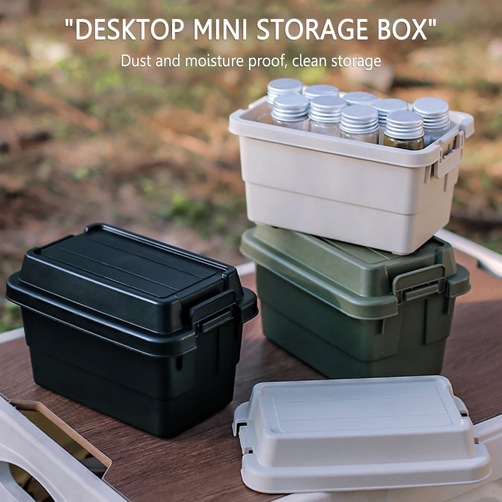 

Portable Sundry Box Basket Dustproof Mini Seasoning Bottle Storage Case Moisture-proof Stackable for Cooking Traveling Grocery
