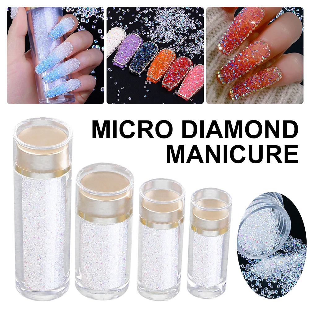 

AB Colors Glass Crystal Beads Mini Transparent Nail Caviar Beads Bottled Glass Balls Rhinestone Nail Art Decoration