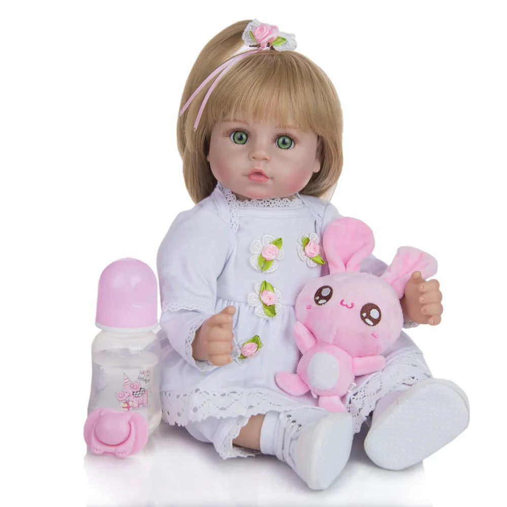 

KEIUMI 45CM Silione Reborn Baby Doll Girl Handmade Cloth Body Bebe Reborn Bonecas Toy Gift To Child Birthday Surprise