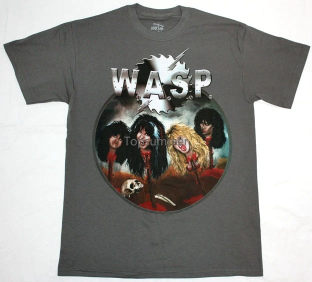 

W.A.S.P. Новинка, серая футболка с принтом хеви-метал, Алиса Купер, скрученная сестра, поцелуй, Мужская футболка с принтом