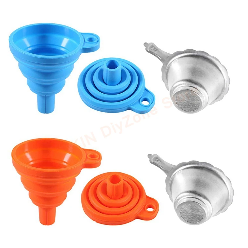 

2 комплекта SLA Смола Нержавеющая сталь и силиконовая складная воронка Смола Фильтр Кубок Набор инструментов для SLA DLP LCD Запчасти для 3D-принтеров