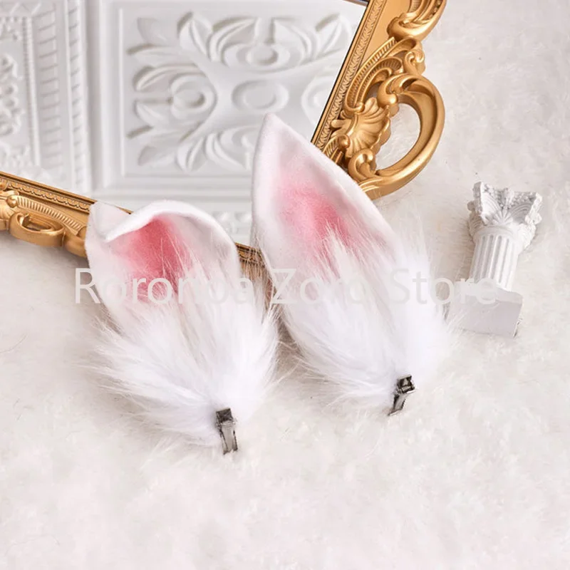 

2pcs Easter Bunny Cosplay Headwear Hairpin Lolita Fluffy Rabbit Ear Hair Clips Hair Accessories for Women Fancy Party Decoration
