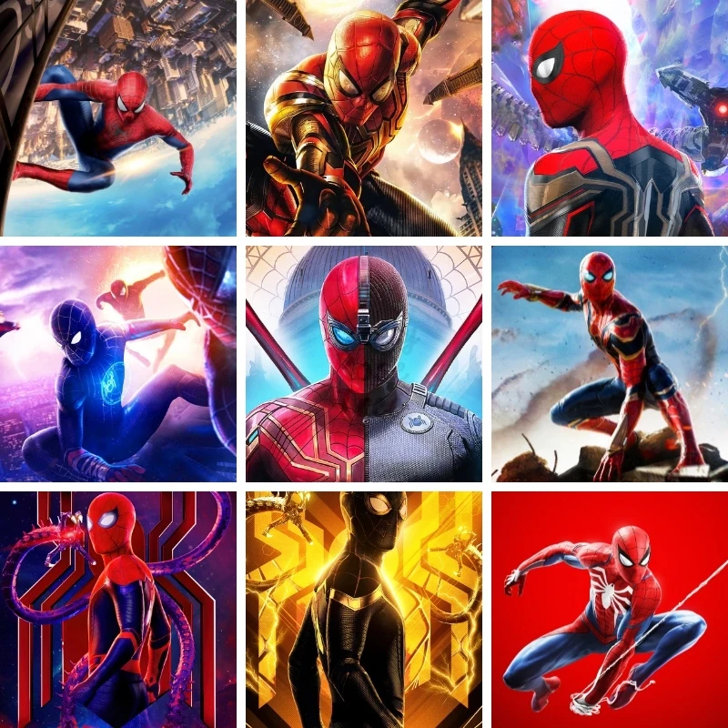 

DIY Marvel Spider Man 5D Diamond Painting Art Embroidery The Avengers Homecoming Iron Man Peter Parker Novelties Home Decor