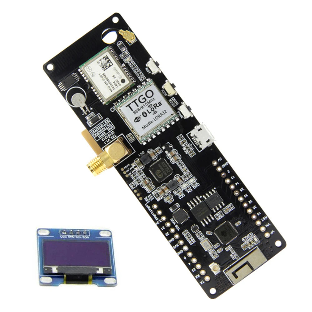 LILYGO TTGO Meshtastic T-Beam V1.1 ESP32 433/868/915/923Mhz WiFi BLE Lora ESP32 GPS NEO-6M SMA 18650 Battery Holder With OLED