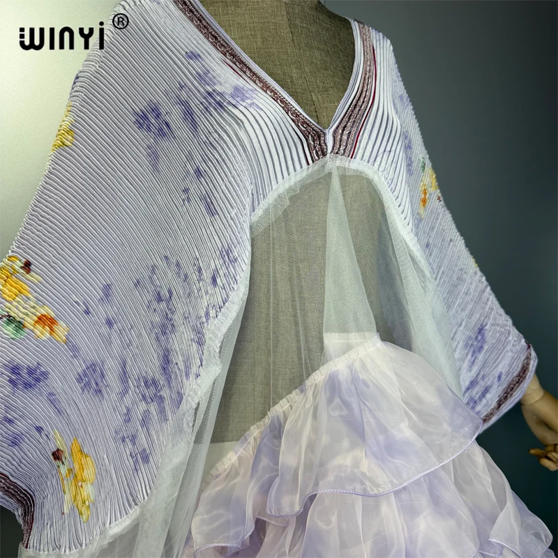Женское плиссированное макси-платье WINYI для вечеринок, с асимметричным дизайном и эффектом помятости, свободного кроя, сексуальное вечернее платье-пончохалат (art.: 3920dc97da68a) - 3920dc97da68a