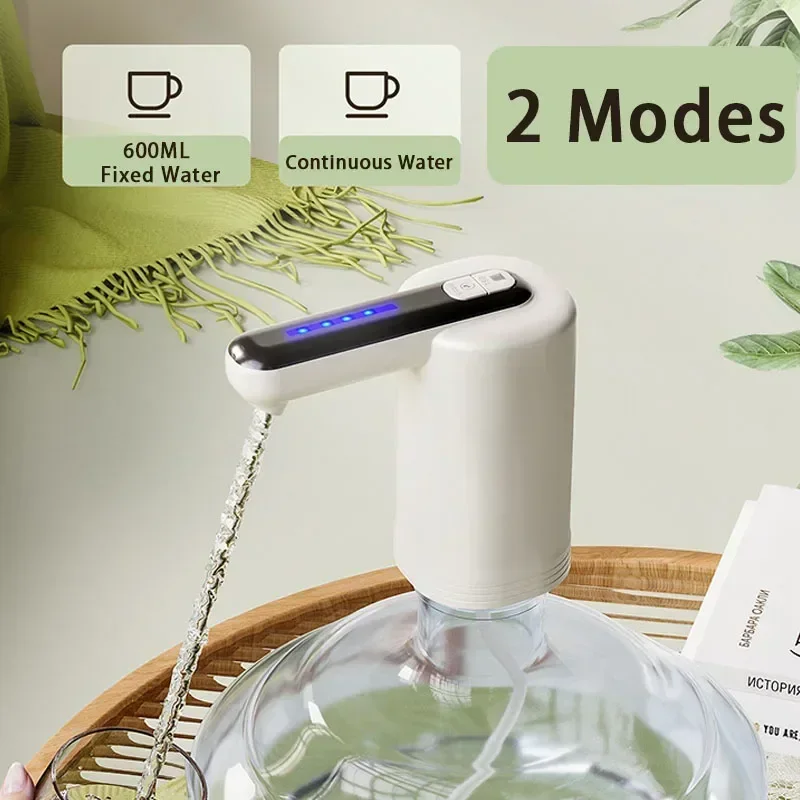 Double Pumps Powerful Automatic Water Dispenser Portable Gallon Bottle Switch Pump USB Charging for Home Kitchen Office |